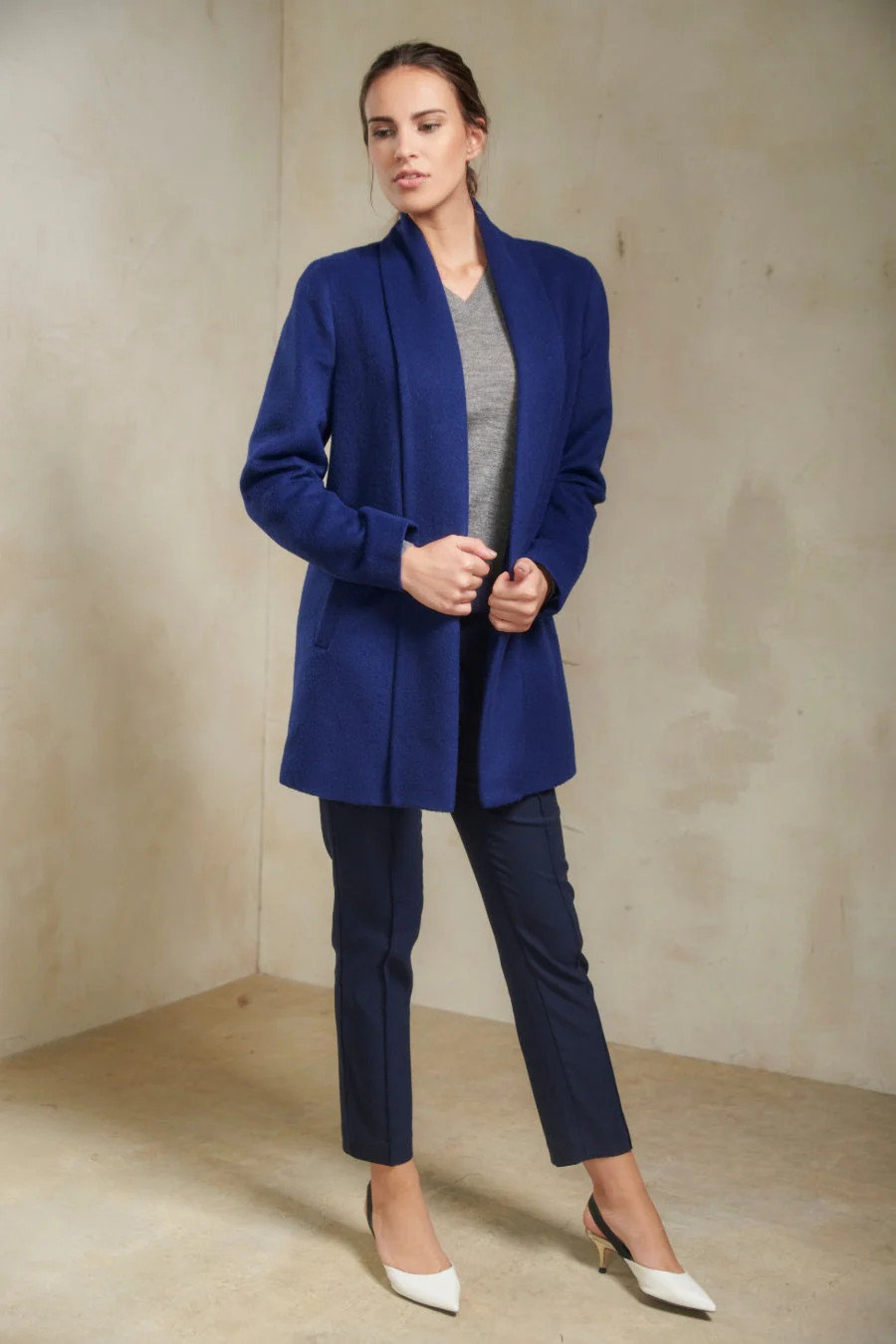 Short Swing Coat Baby Alpaca Color Tarde - Image 3