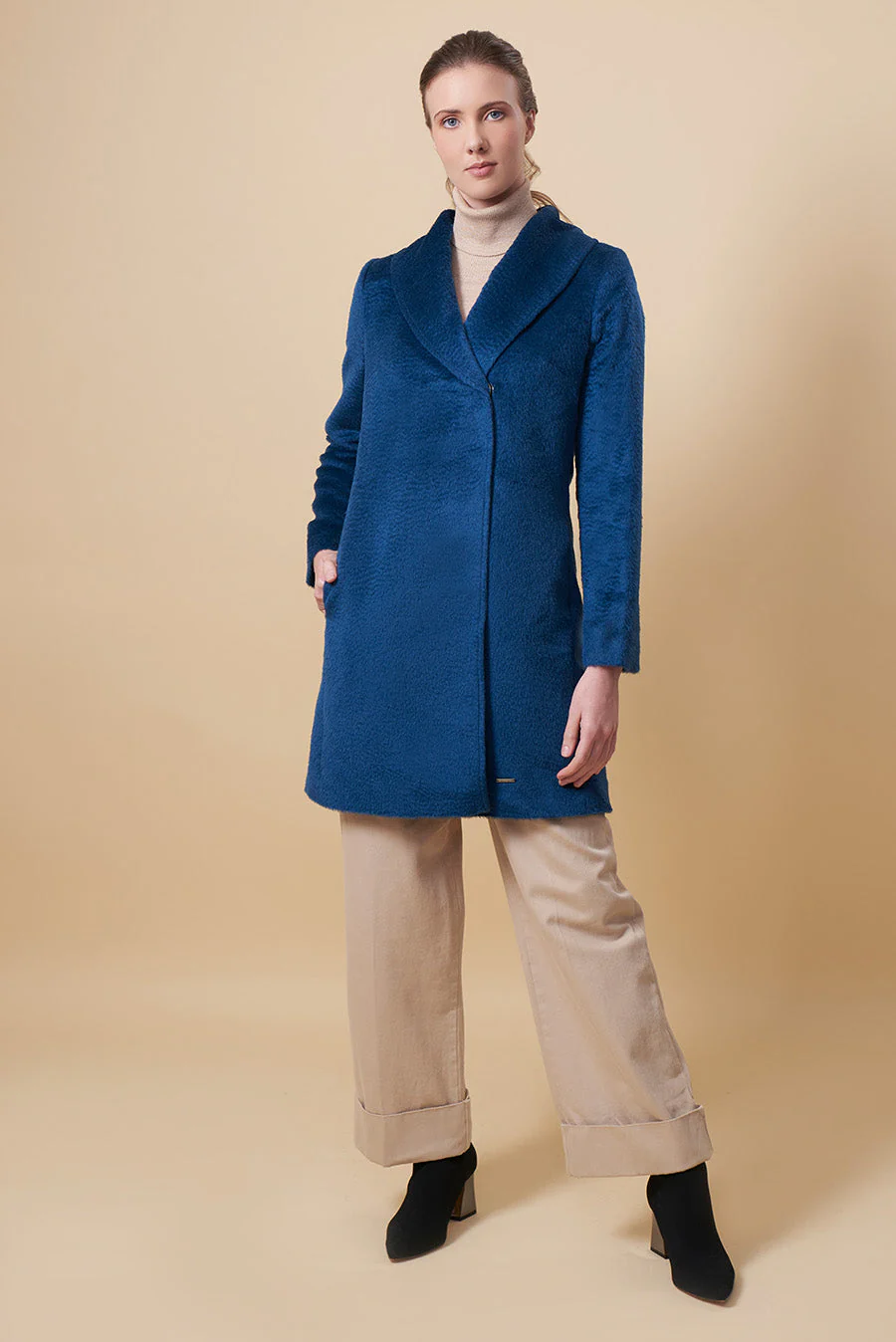 Uriah Coat Baby Alpaca Suri Color Petrol - Image 3