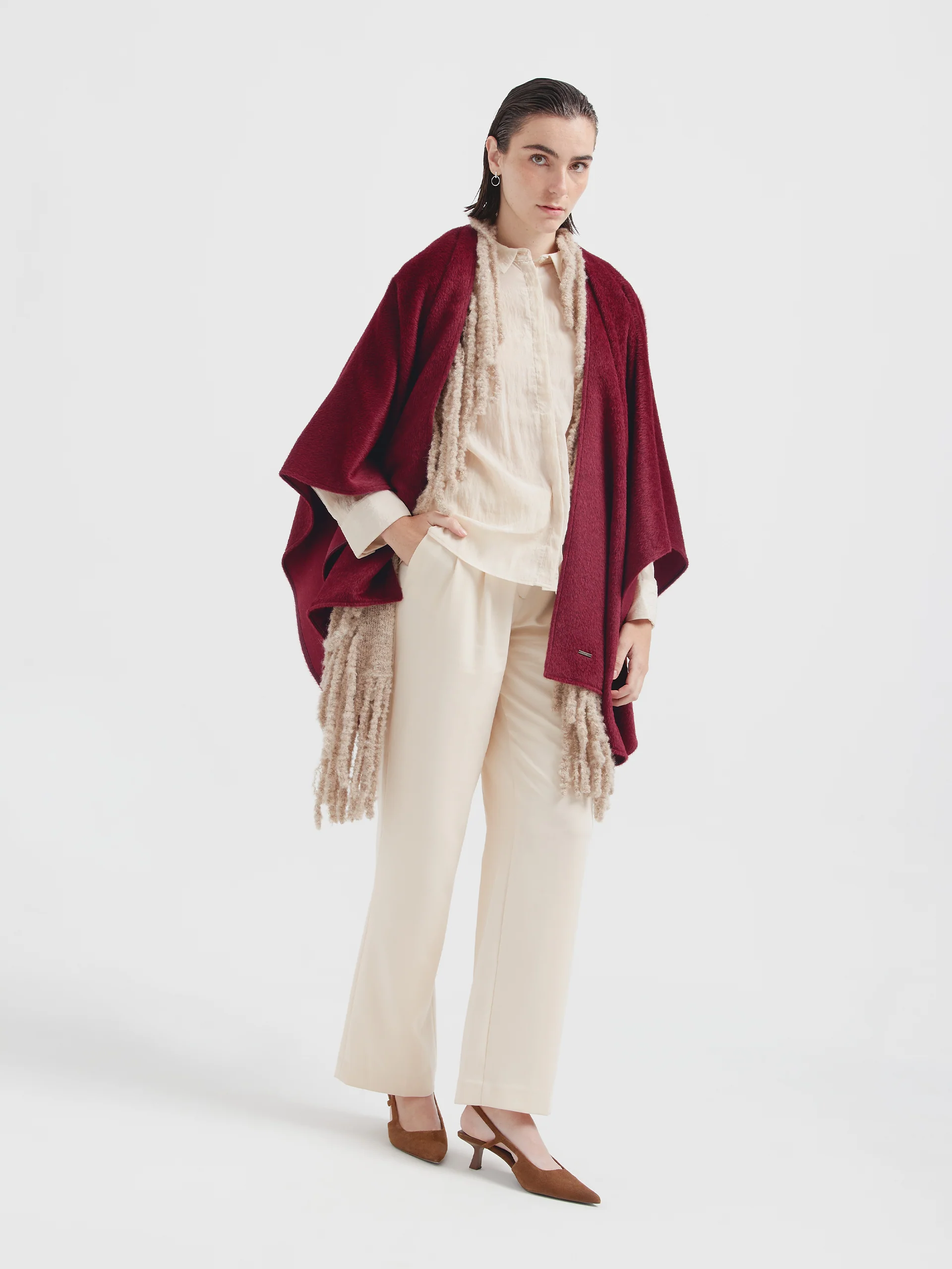 Agil  Baby Alpaca Suri Color Cherry - Image 4