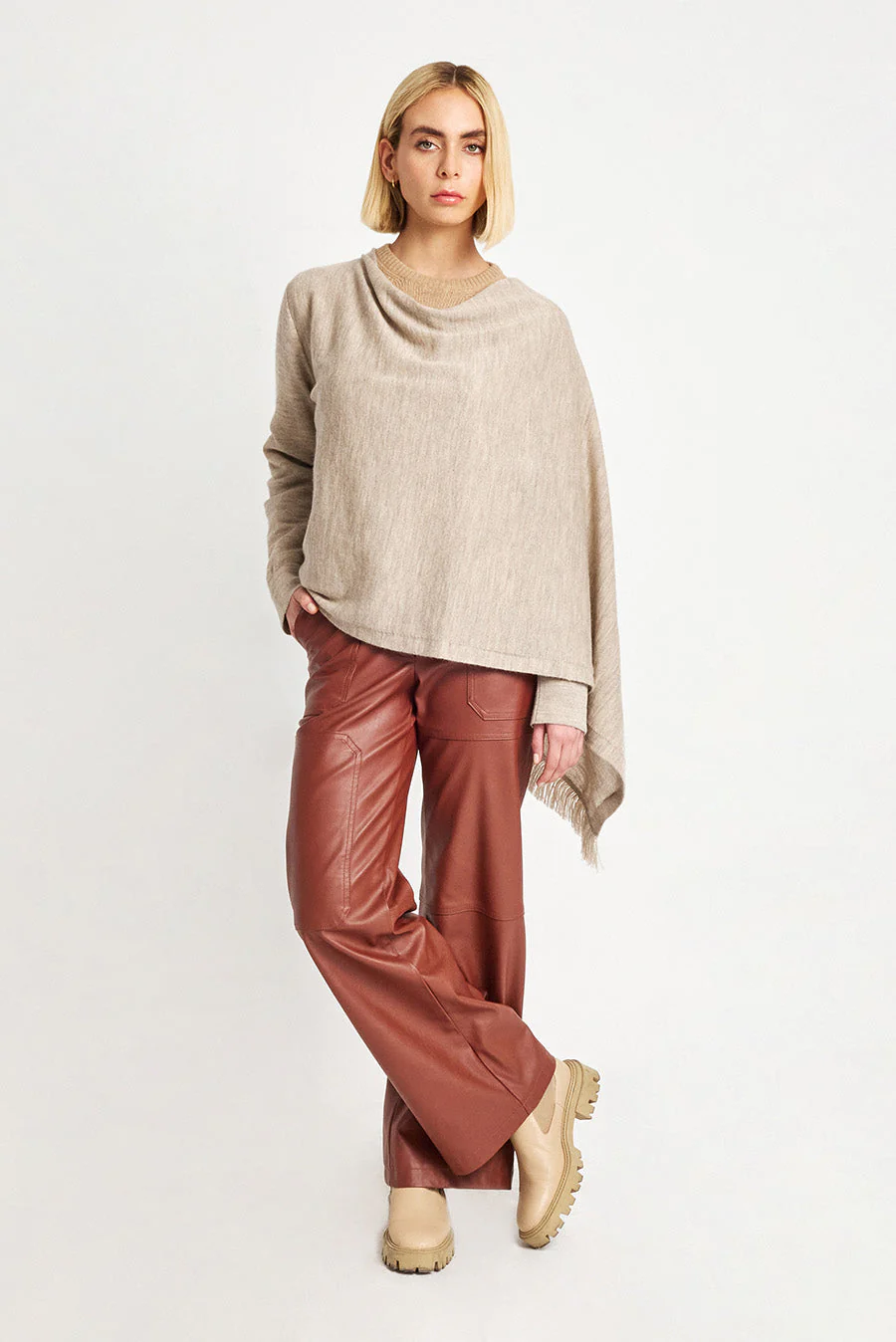 Wylie Cardigan Baby Alpaca Color Sabbia - Image 5