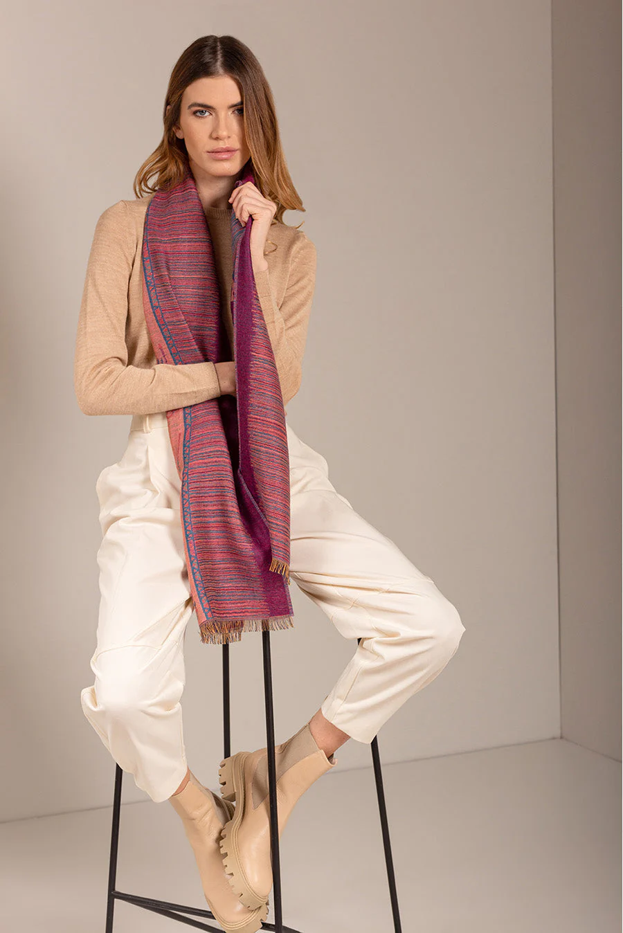 Nazca - 15 Scarf Baby Alpaca Color Blue - Image 4