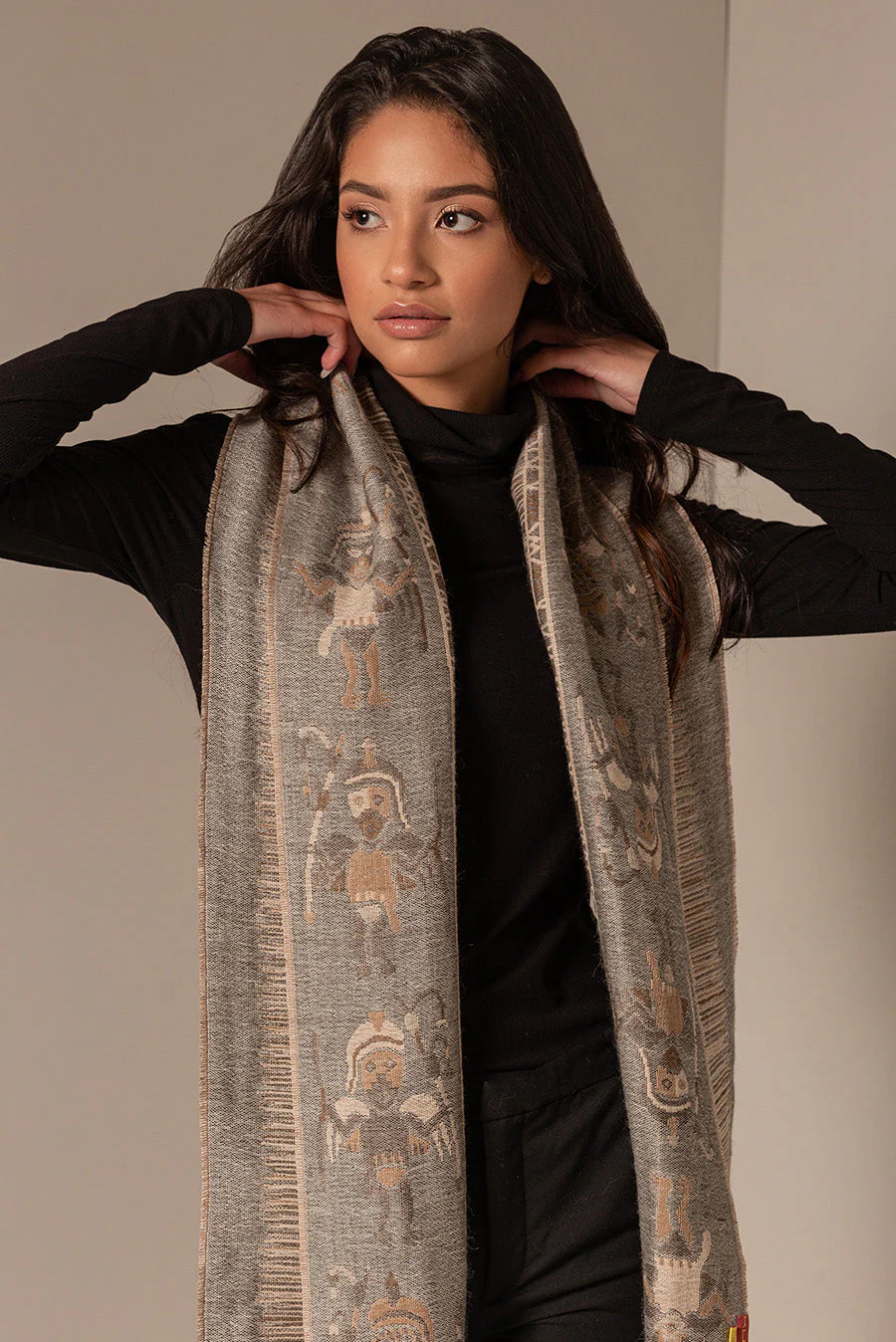 Nazca - 15 Scarf Baby Alpaca Color Beige - Image 2