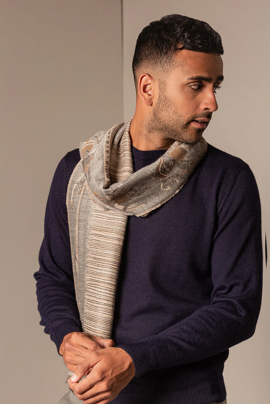 Nazca - 15 Scarf Baby Alpaca Color Beige - Image 3