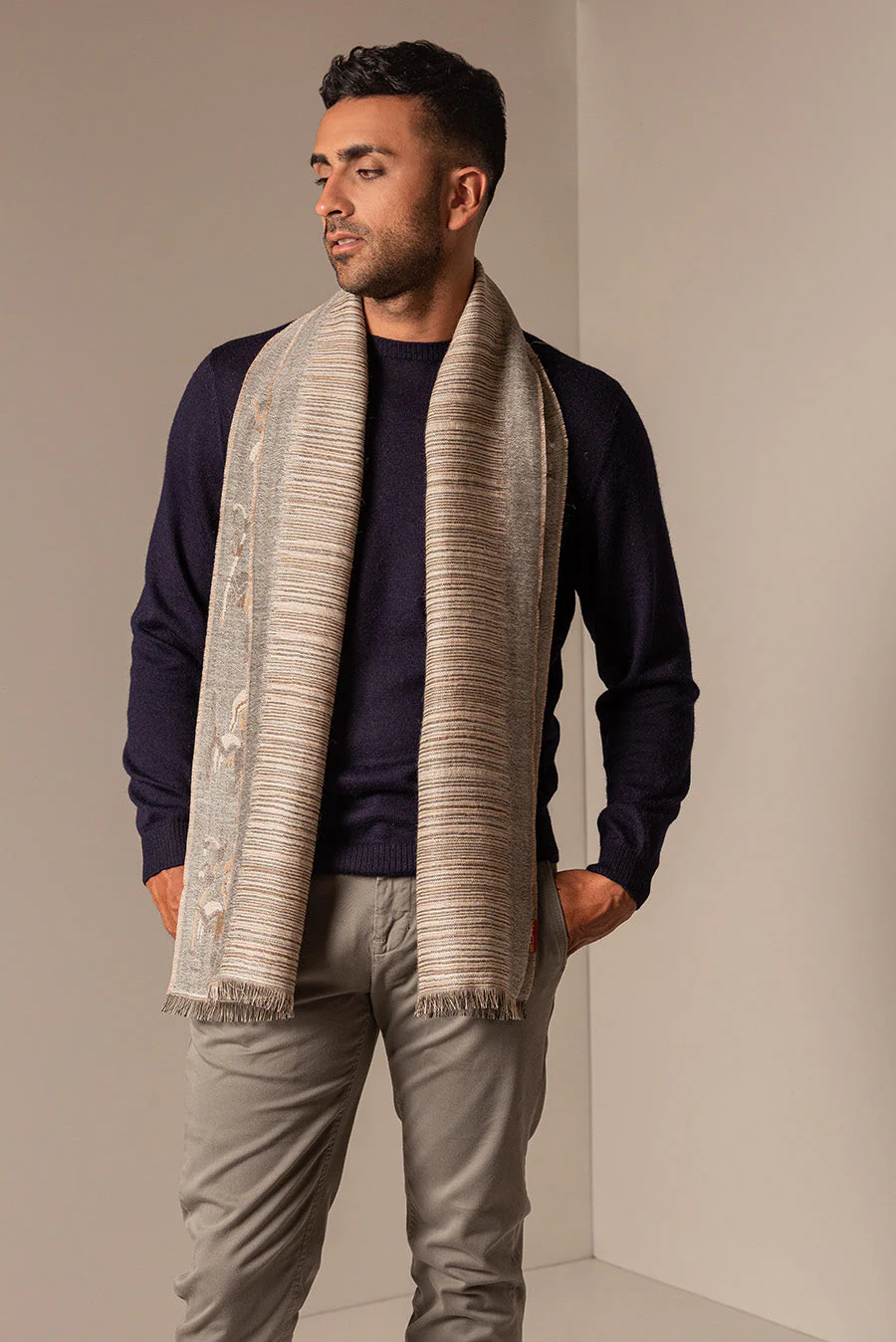 Nazca - 15 Scarf Baby Alpaca Color Beige - Image 4