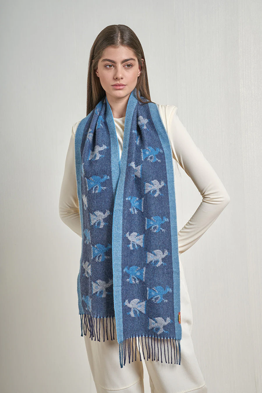 Nazca - 19 Scarf Baby Alpaca Color Blue - Image 4