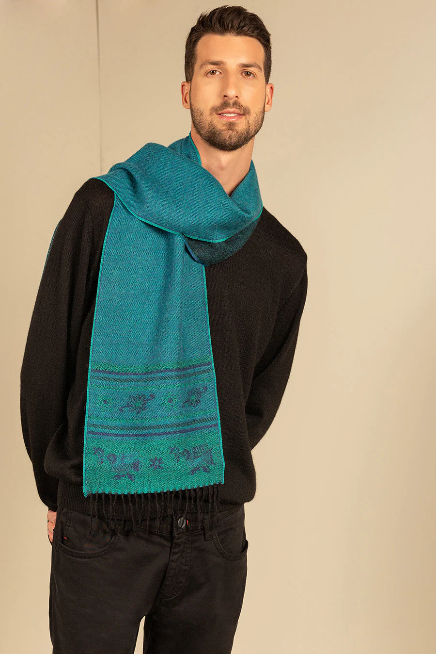 Nazca - 20 Scarf Baby Alpaca Color Blue - Image 10