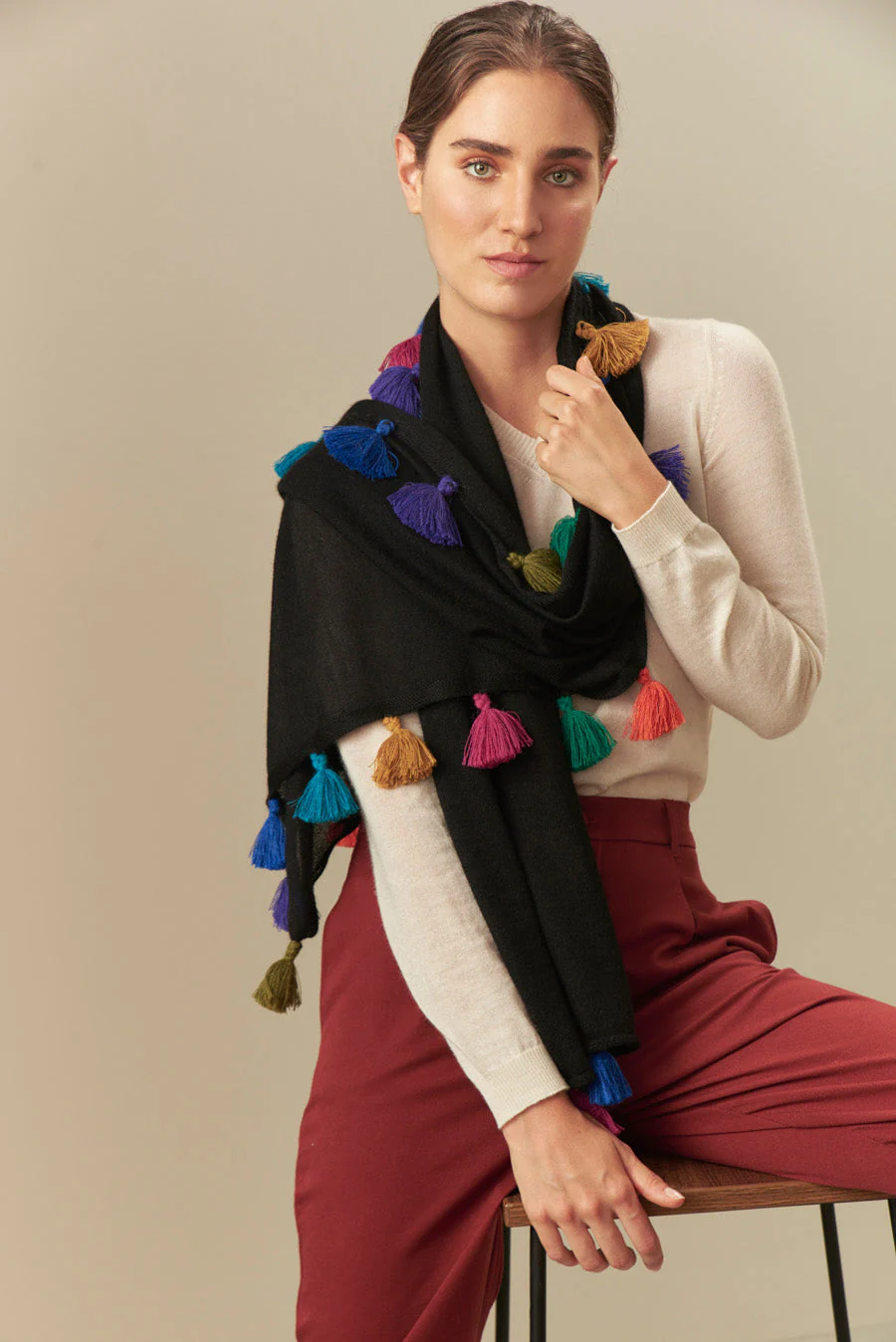 Suzana Scarf Baby Alpaca Color Black