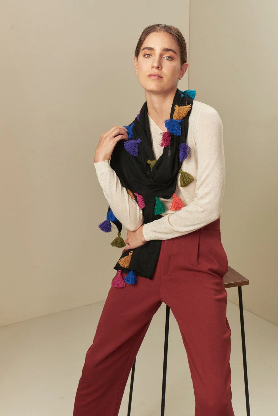 Suzana Scarf Baby Alpaca Color Black - Image 2