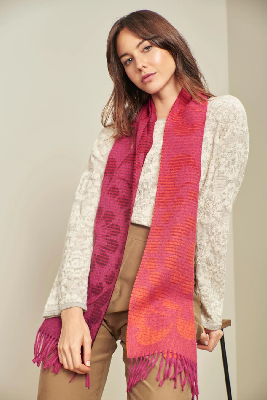 Unfold Scarf Baby Alpaca Color Fucsia