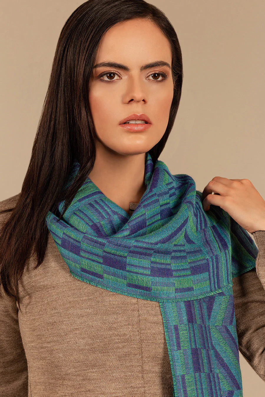 Unknown Scarf Baby Alpaca Color Blue - Image 3