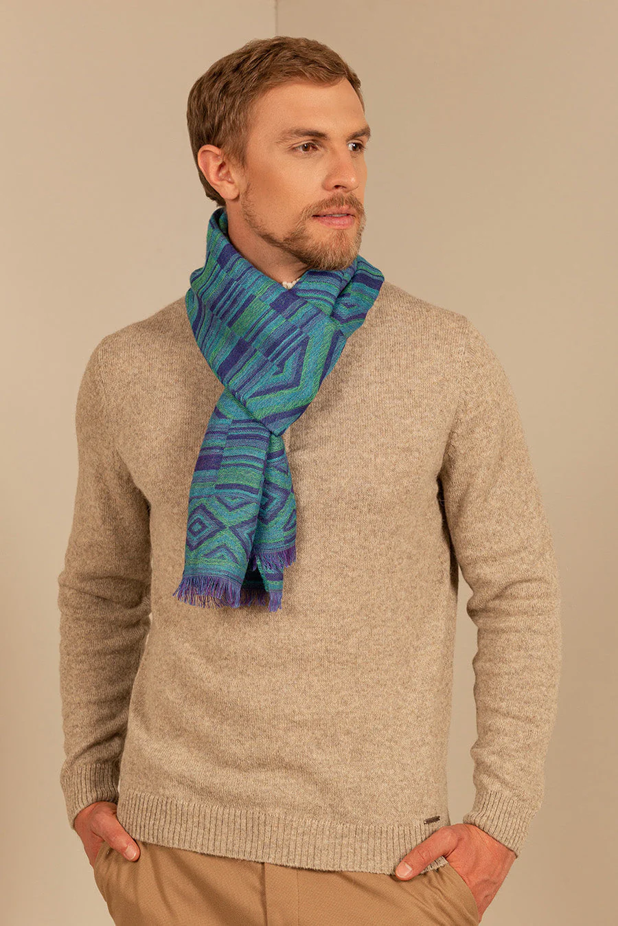 Unknown Scarf Baby Alpaca Color Blue - Image 4