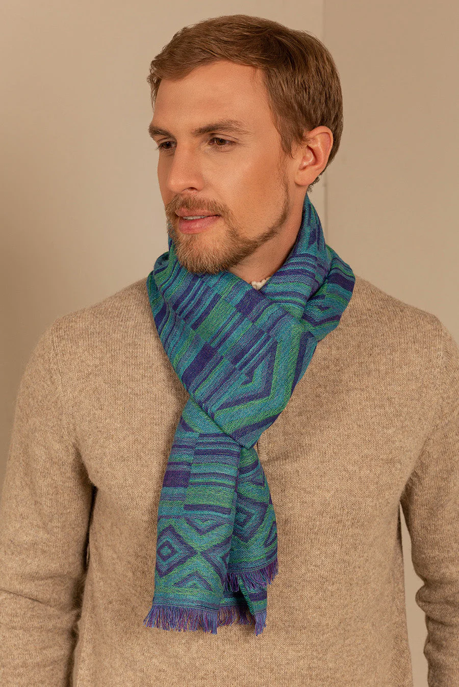 Unknown Scarf Baby Alpaca Color Blue - Image 5