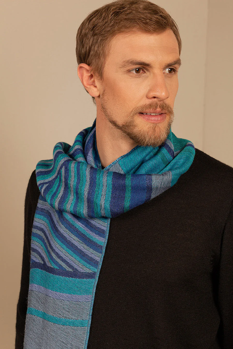 Unrese Scarf Baby Alpaca Color Blue - Image 5