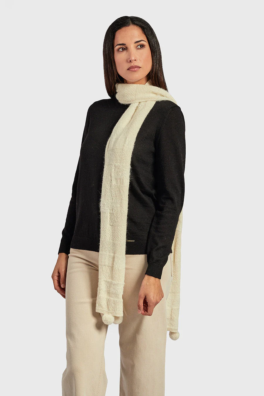 Wannabe Scarf Baby Alpaca Color Ecru