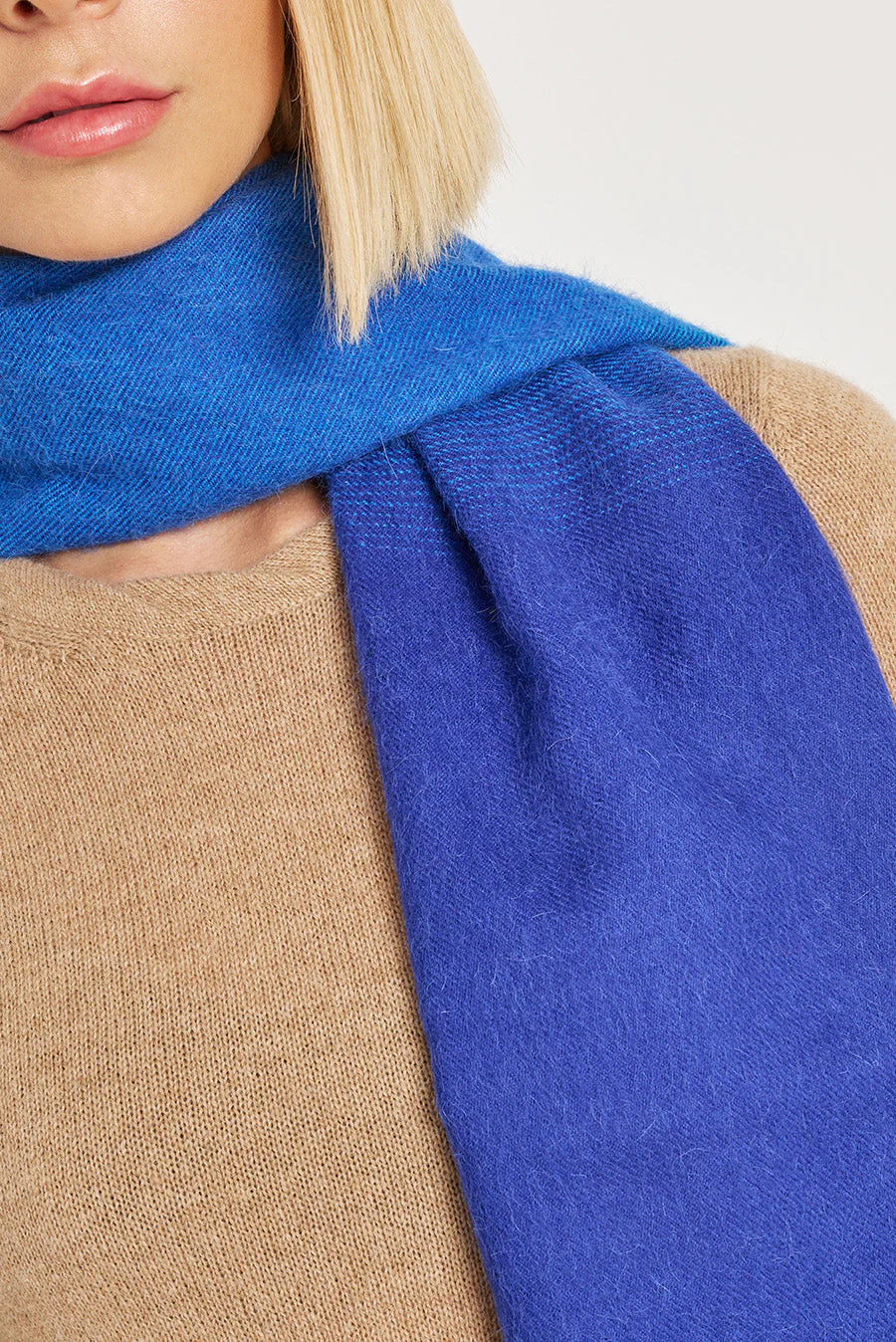 Wendell Scarf Baby Alpaca Color Blue - Image 3