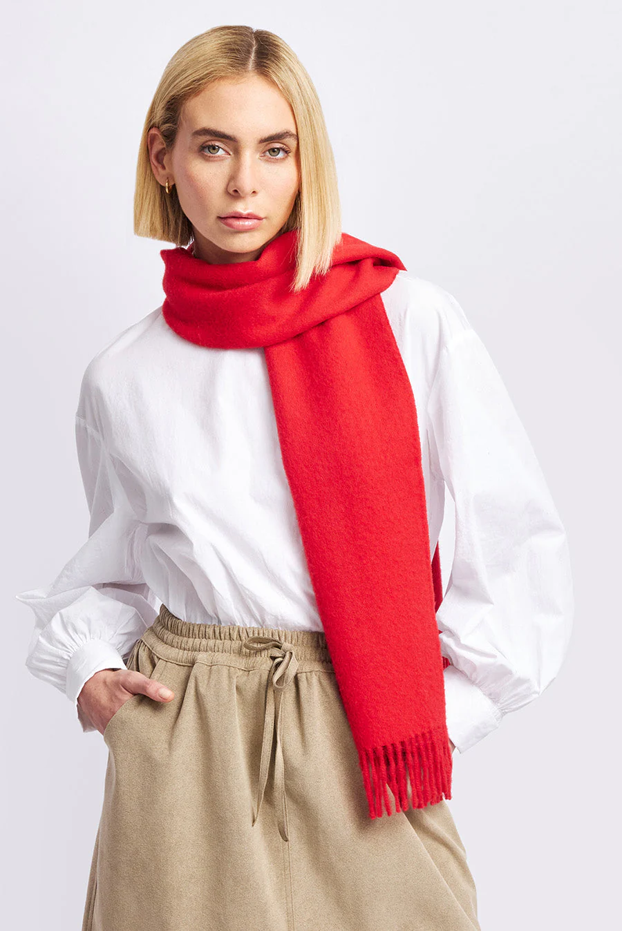 Wenzell Scarf Baby Alpaca Color Red