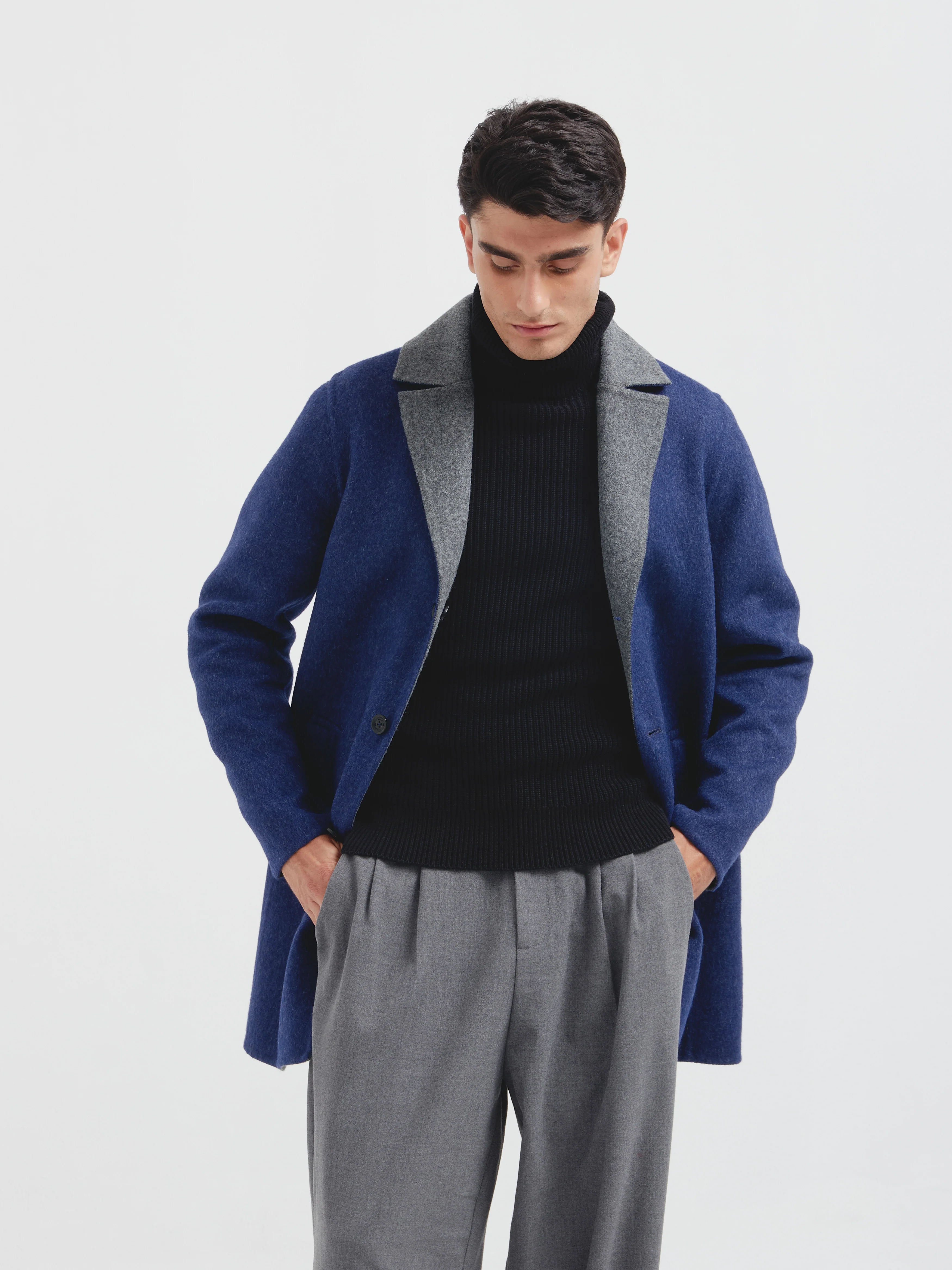 Cosmos Coat Baby Alpaca Color Blue - Image 3