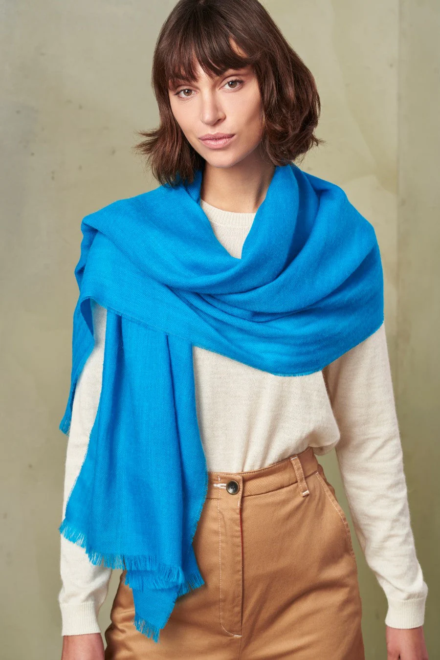 Amareto Shawl Baby Alpaca Color Turquesa