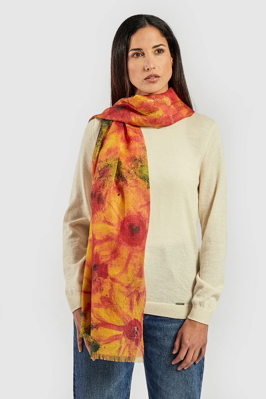 Girasoles Sonrientes Shawl Baby Alpaca Color Multicolor