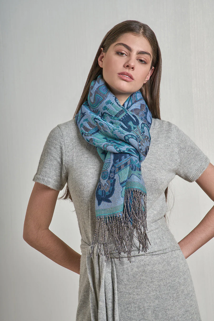 Nazca - 11 Shawl Baby Alpaca Color Blue - Image 4