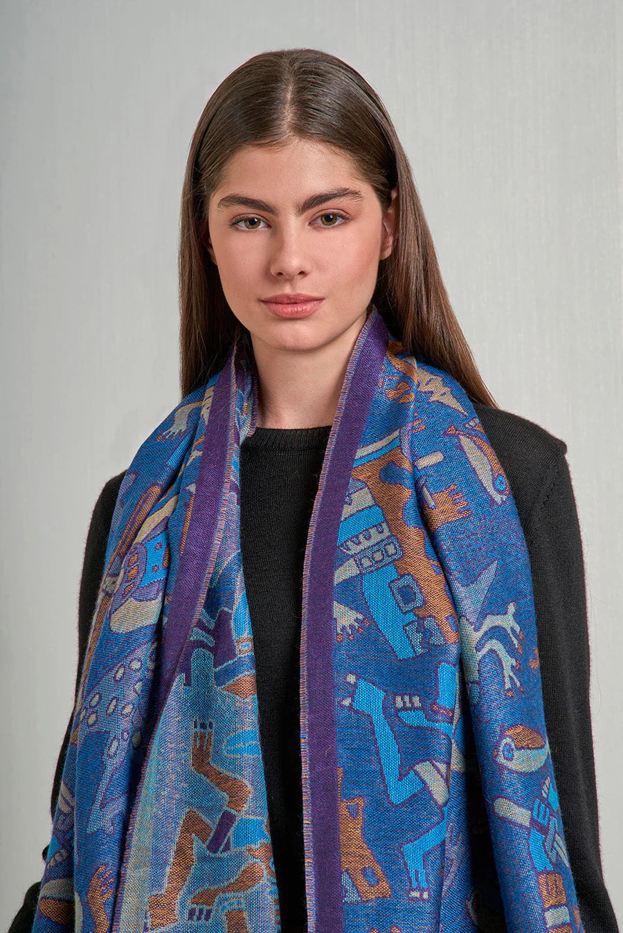 Nazca - 12 Shawl Baby Alpaca Color Blue