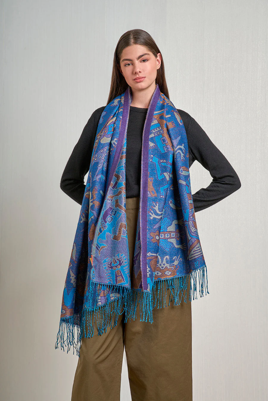 Nazca - 12 Shawl Baby Alpaca Color Blue - Image 2