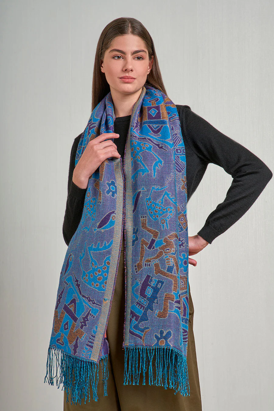 Nazca - 12 Shawl Baby Alpaca Color Blue - Image 3