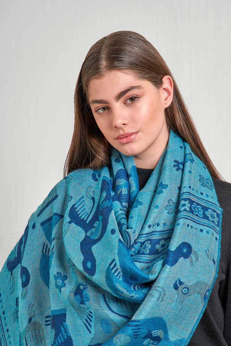 Nazca - 13 Shawl Baby Alpaca Color Blue