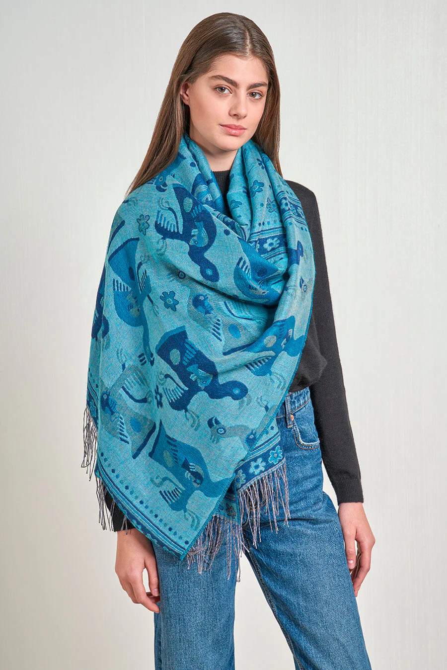 Nazca - 13 Shawl Baby Alpaca Color Blue - Image 2
