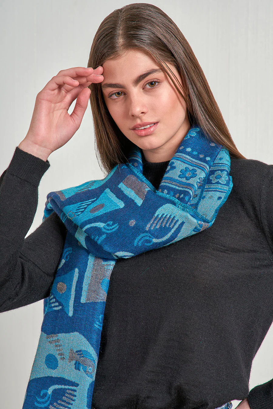 Nazca - 13 Shawl Baby Alpaca Color Blue - Image 4