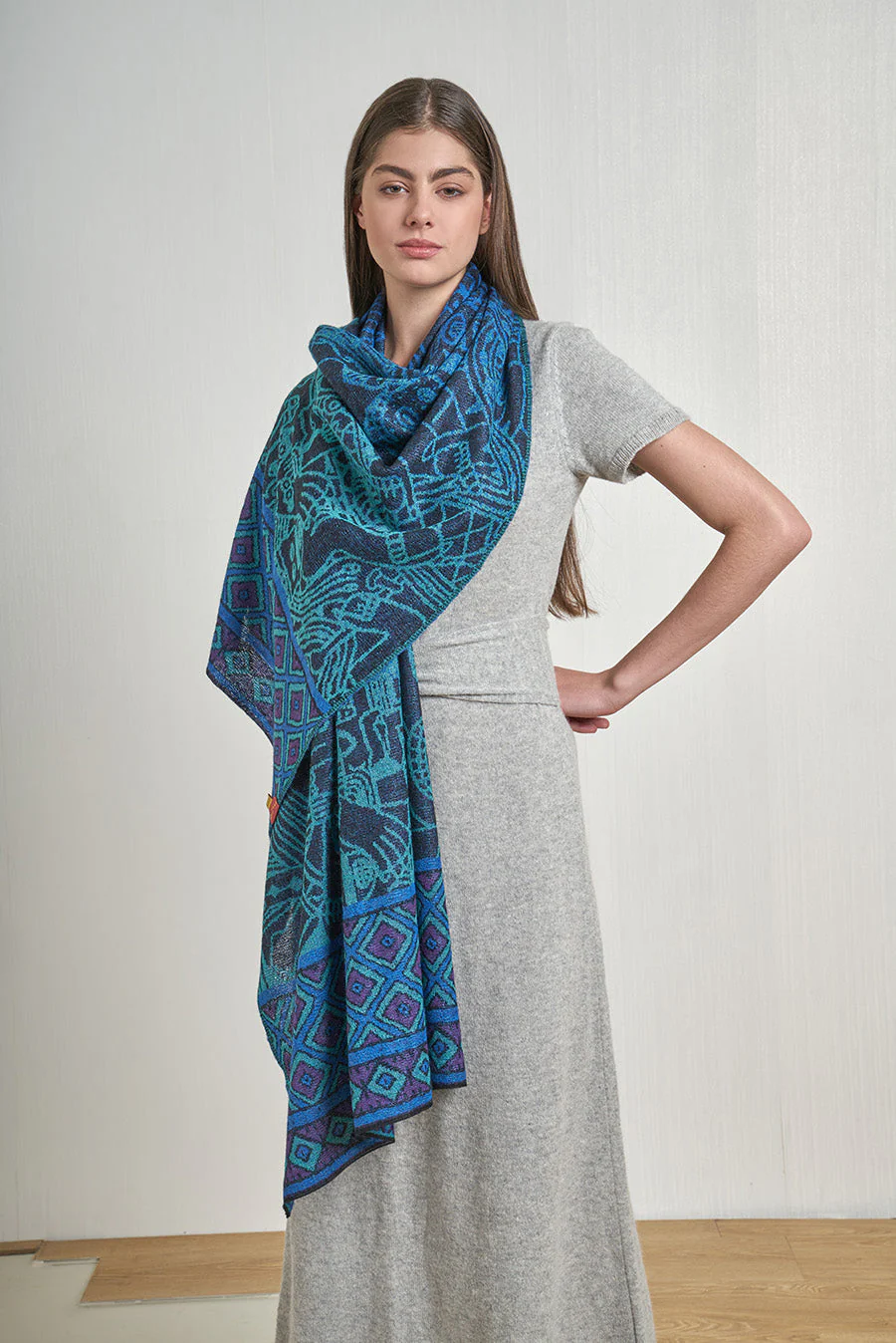 Nazca - 51 Shawl Baby Alpaca Color Blue - Image 3