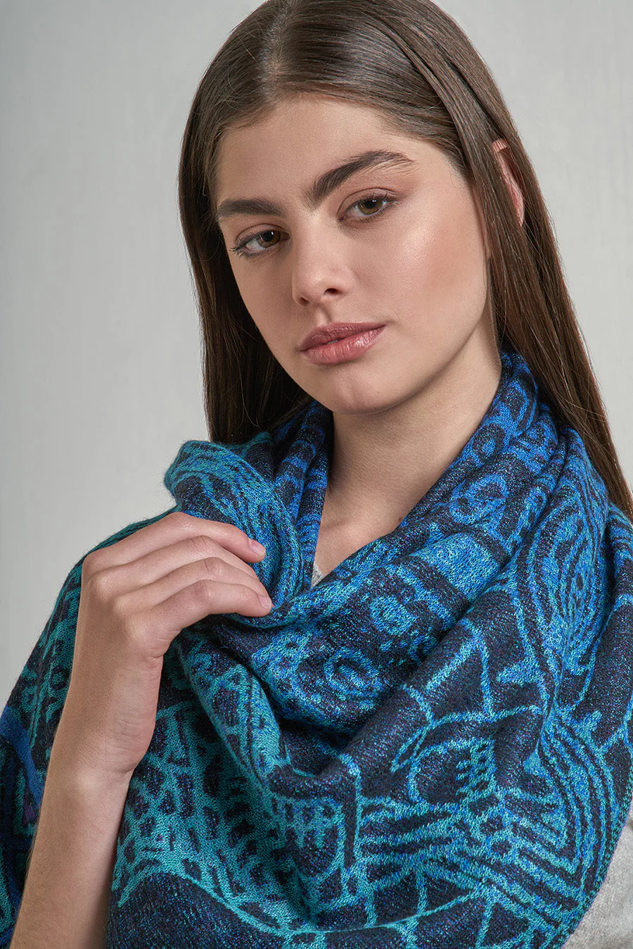 Nazca - 51 Shawl Baby Alpaca Color Blue - Image 4