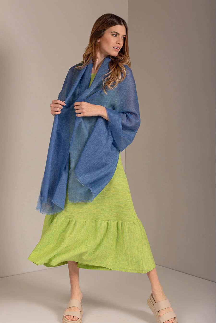 Patito Shawl Baby Alpaca Color Blue