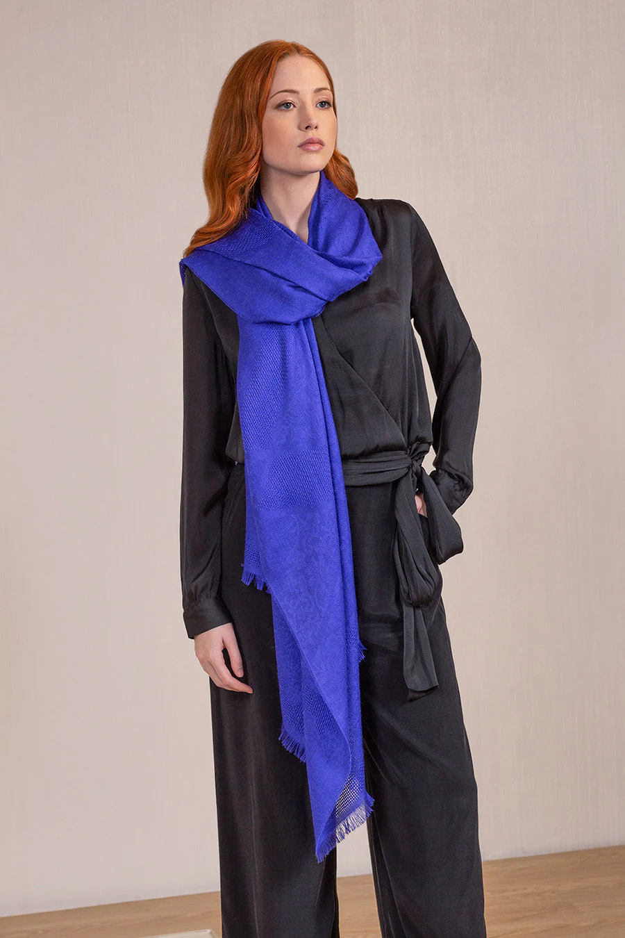 Varsallo Shawl Baby Alpaca Color Blue