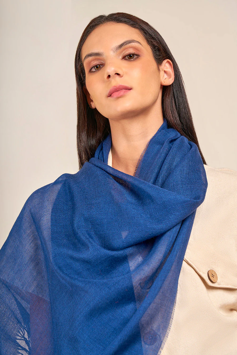 Vercorin Shawl Baby Alpaca Color Blue