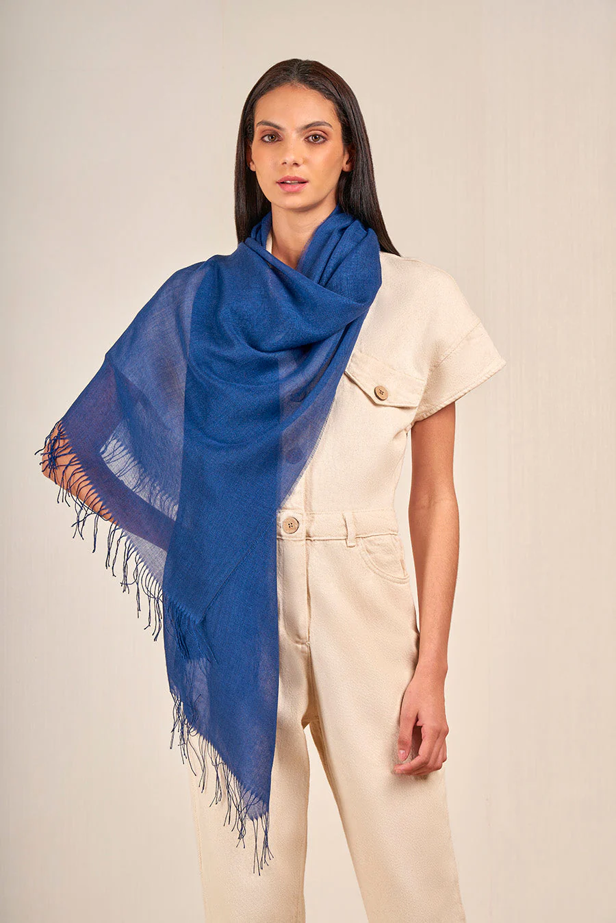 Vercorin Shawl Baby Alpaca Color Blue - Image 2