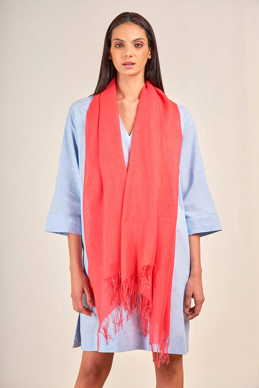 Vercorin Shawl Baby Alpaca Color Salmon