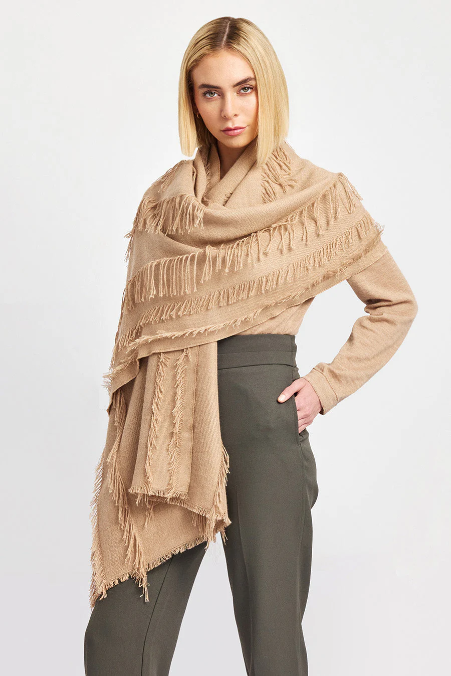 Wieser Shawl Baby Alpaca Color Beige - Image 2