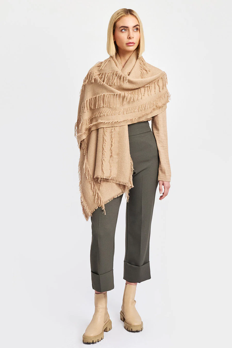 Wieser Shawl Baby Alpaca Color Beige - Image 3