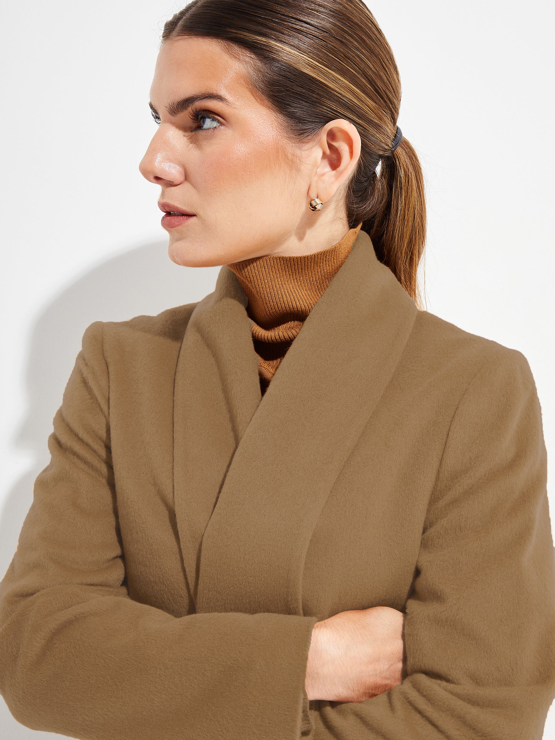 Long Swing Coat Vicuña Color Camel - Image 5