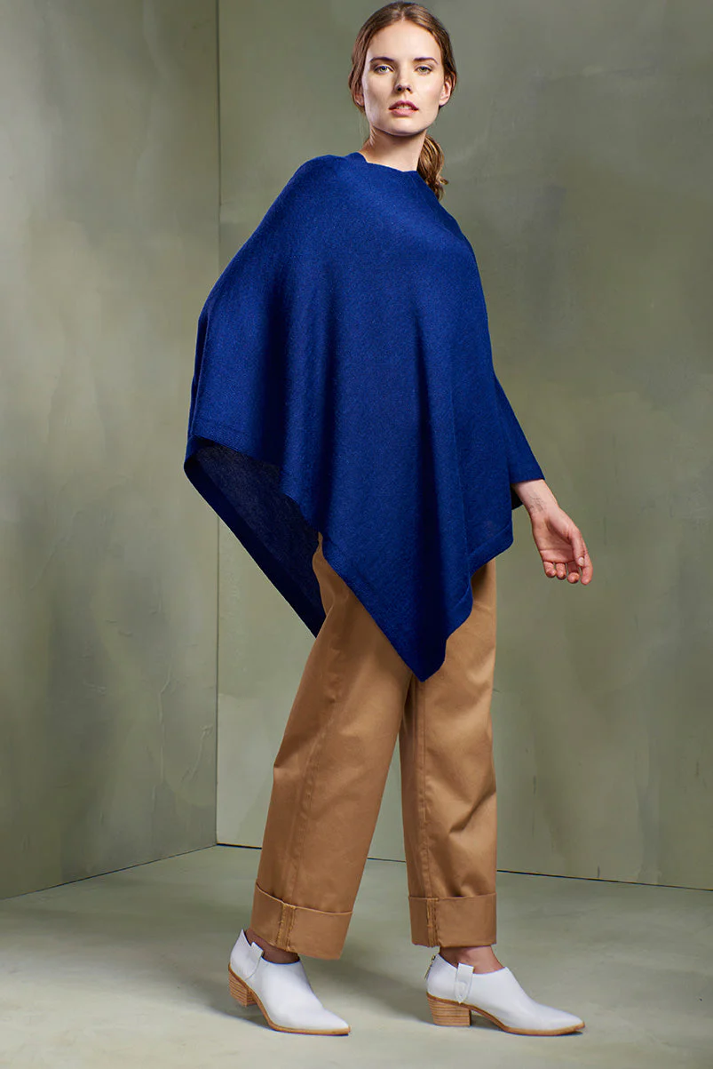 Almendra Poncho Baby Alpaca Color Cadet - Image 3