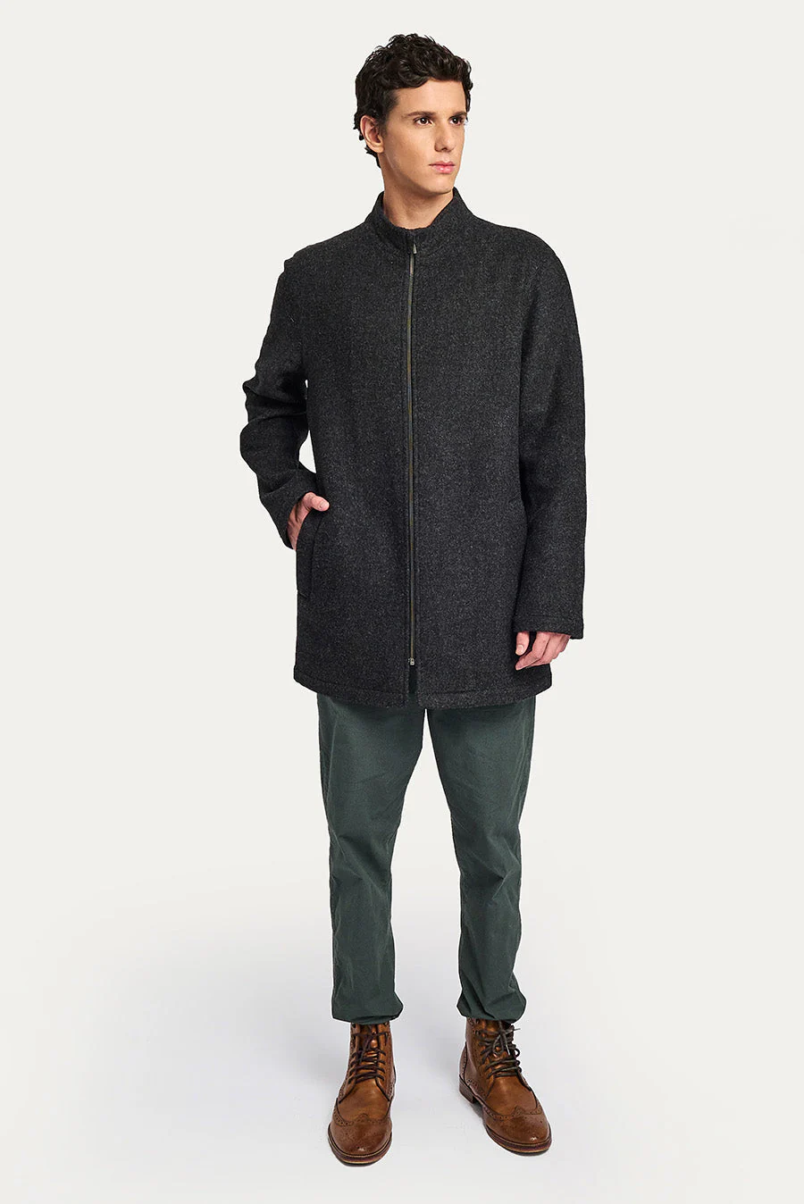 Winston Coat Baby Alpaca & Wool Color Antracite - Image 4