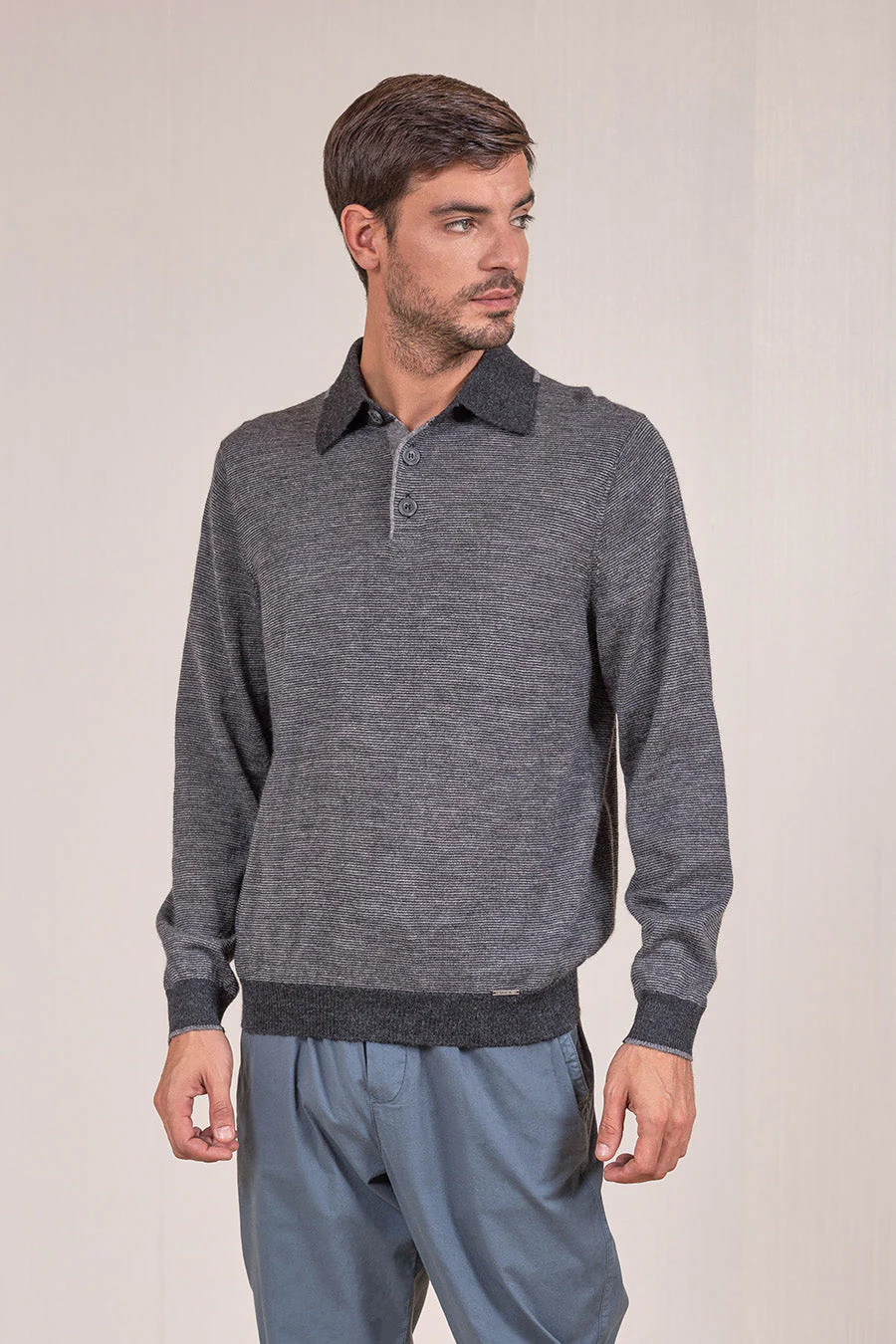 Virgilio Sweater Baby Alpaca Color Antracite&Bentley