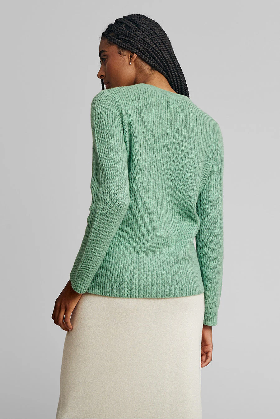 Wayra Sweater Baby Alpaca Color Basil - Image 3