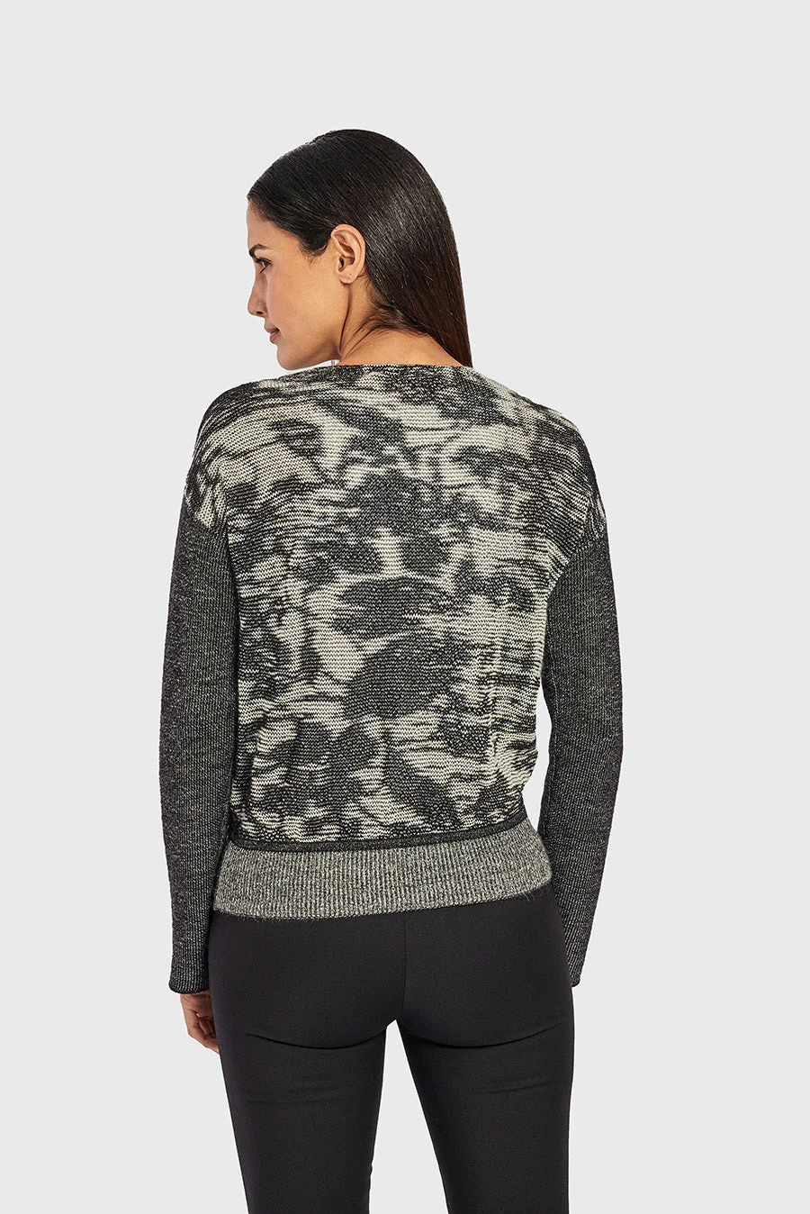 Wednesday Sweater Baby Alpaca Color B&W - Image 3