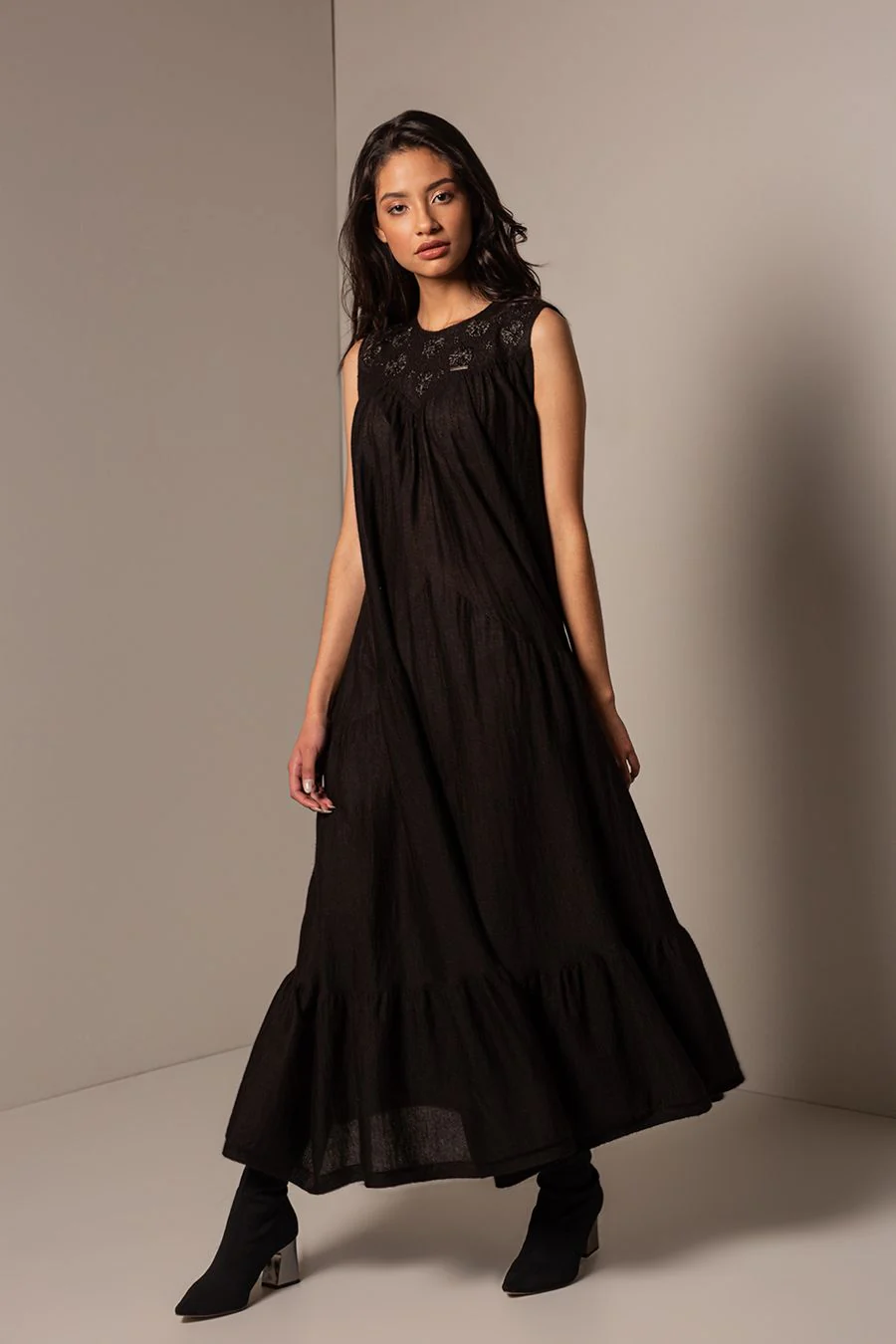 Benares Dress Baby Alpaca Black Color Black - Image 3