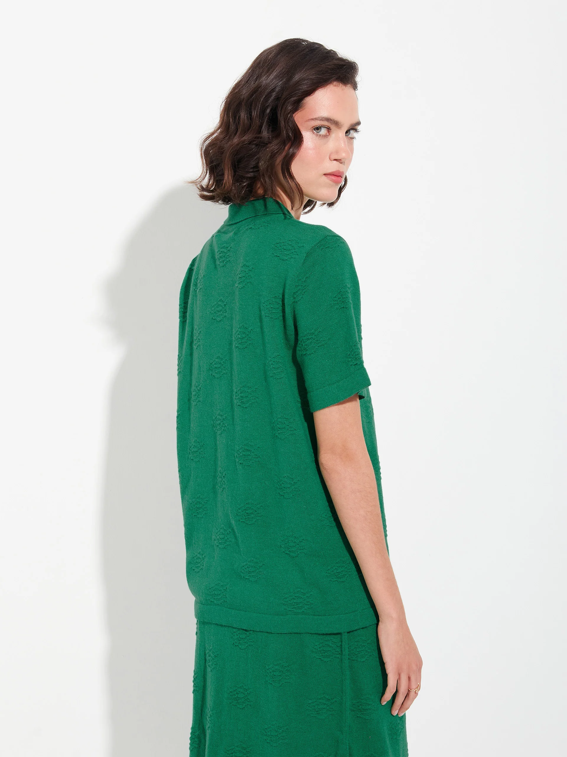 Zabeth Blouse Cotton Color Green - Image 3