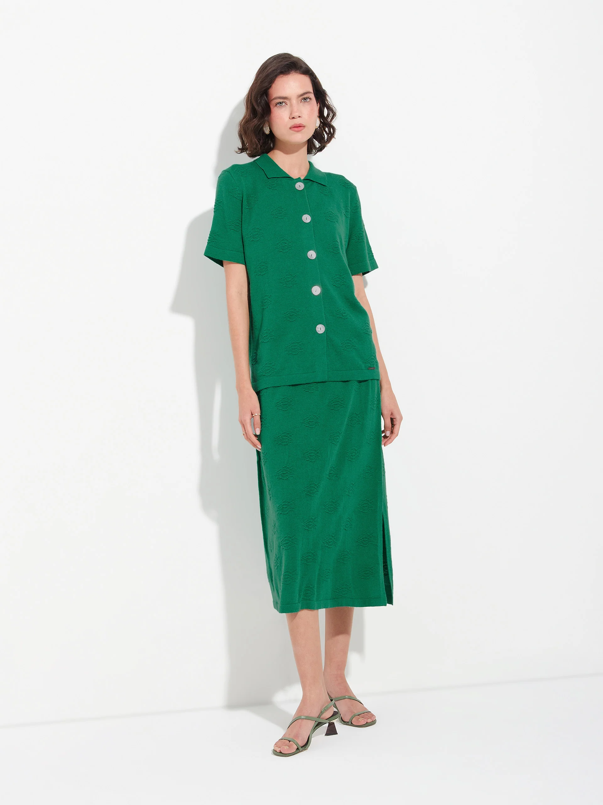 Zabeth Blouse Cotton Color Green - Image 4