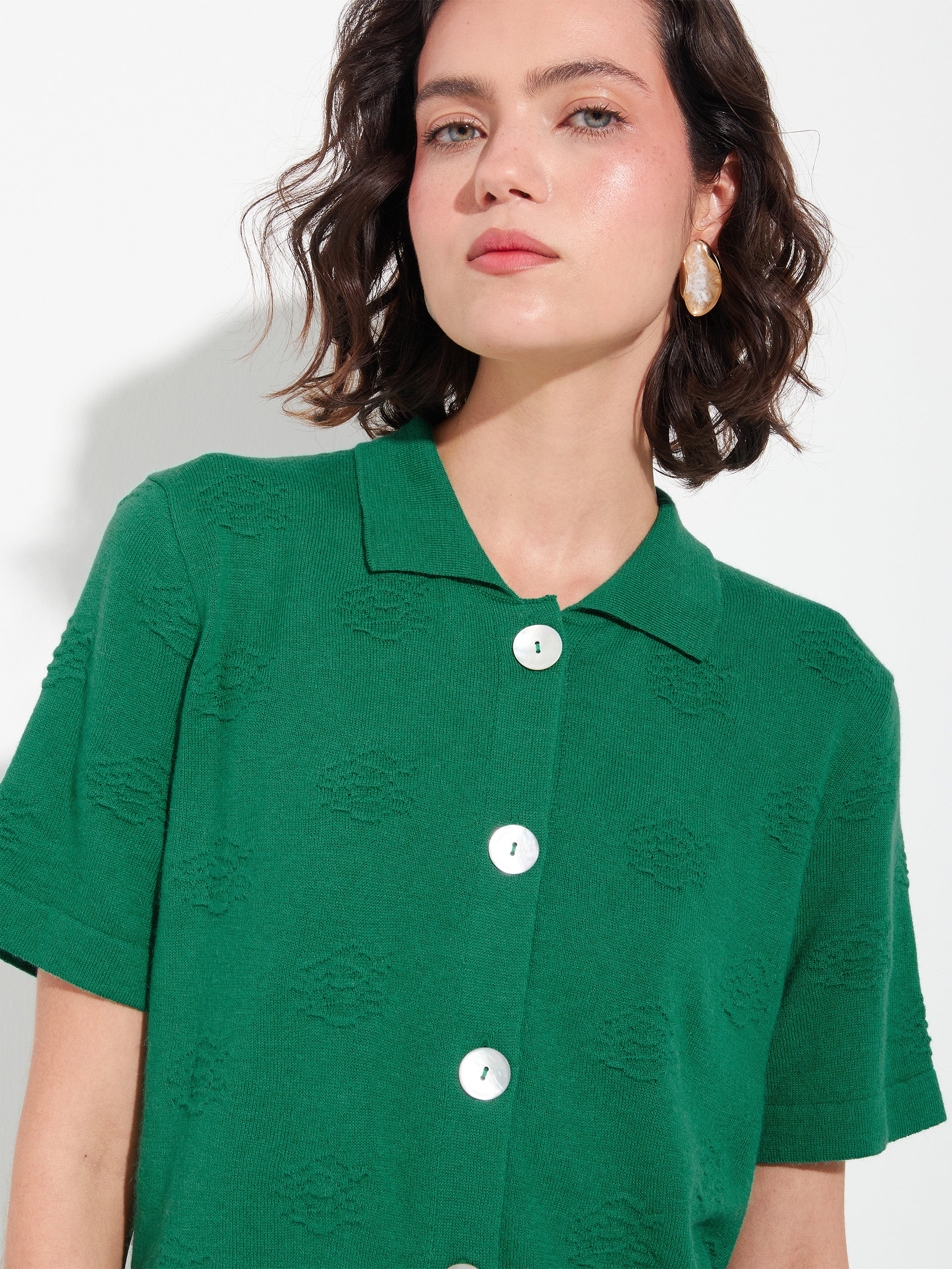 Zabeth Blouse Cotton Color Green - Image 5