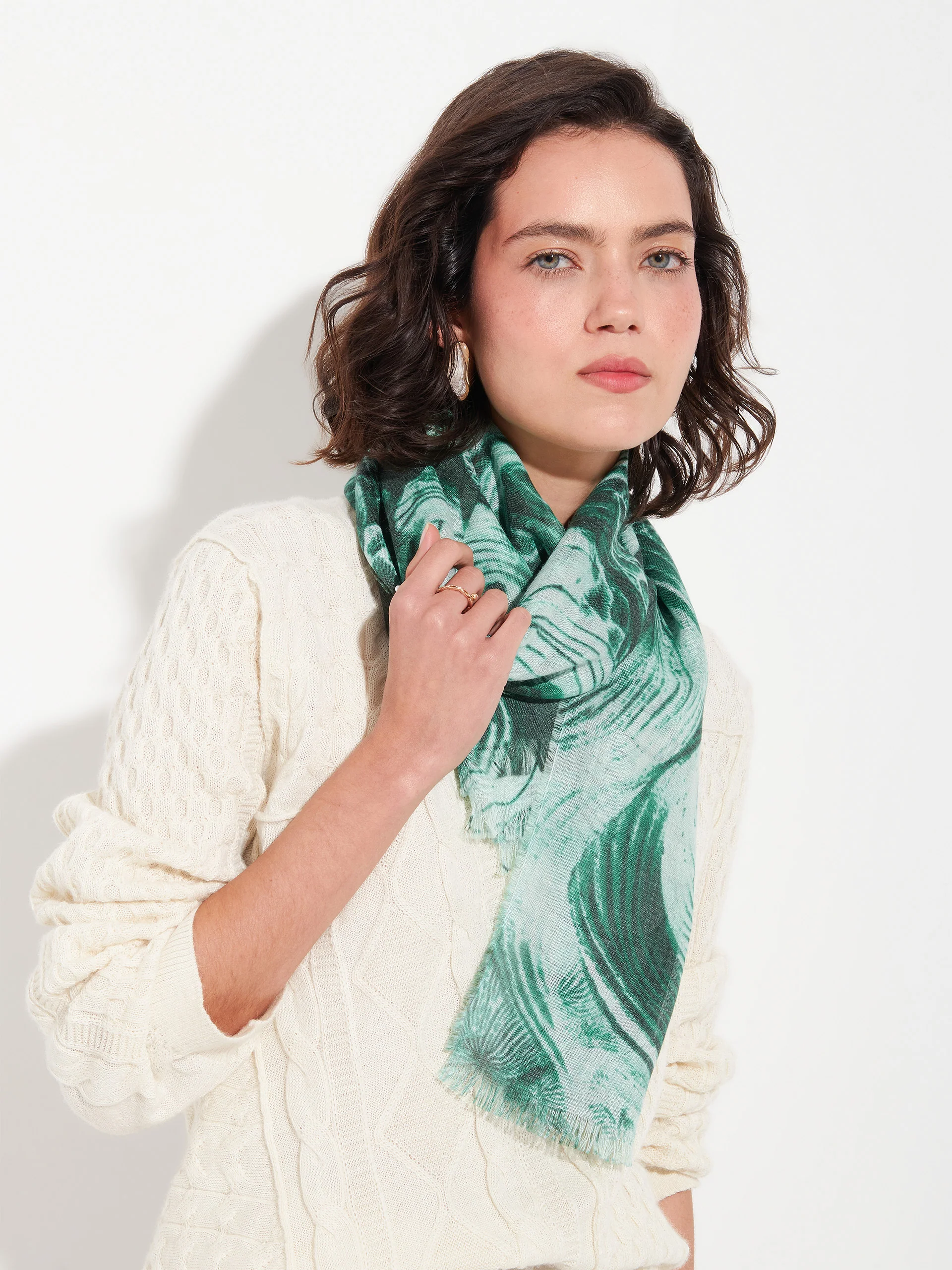 Zanone Shawl Baby Alpaca Color Green - Image 3